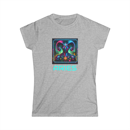 Astrological Aries Women's Softstyle Tee, Horoscope Shirt, Zodiac Apparel, Astrology Tee, Gifts for Aries